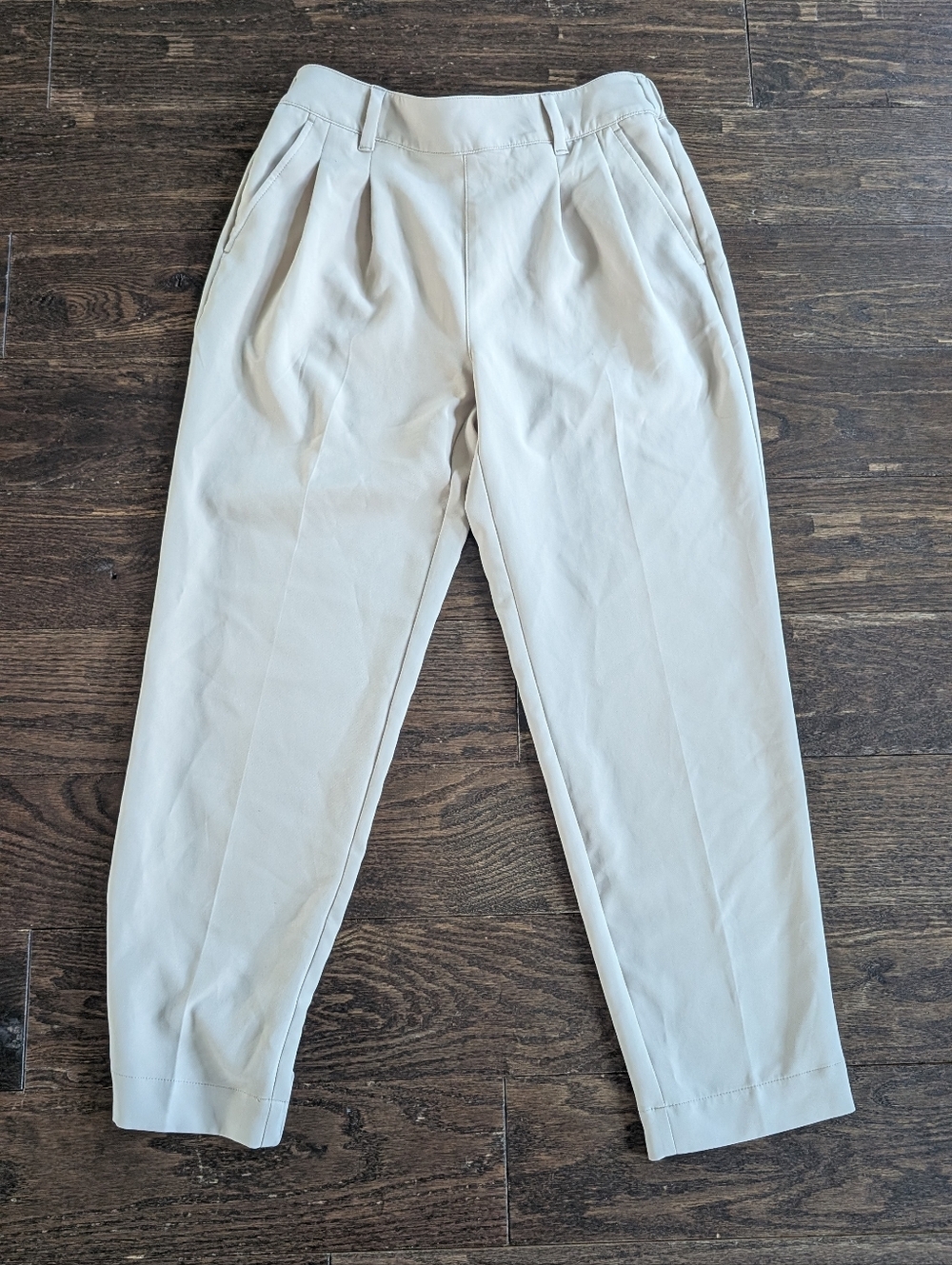 Loft Outlet High Waisted Tapered Slacks in Light Khaki
